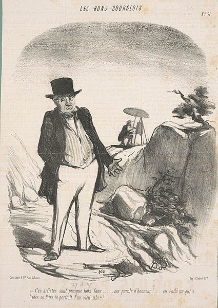 Honoré Daumier, Ces artistes sont presque tous fous . . . Ma parole d'honneur! . . . En voilà un qui a l'idée de faire le portrait d'un vieil arbre! Estimation Honoré Daumier gratuite