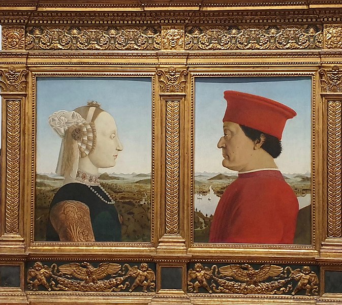 Dubbelportret van de hertogen van Urbino door Piero della Francesca Taxatie Piero della Francesca gratis