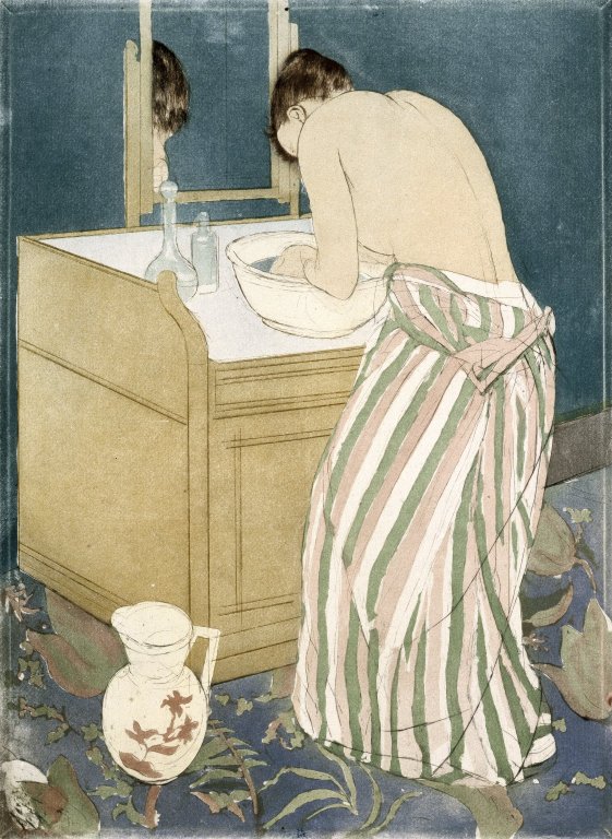 Mujer en la toilette, punta seca y aguatinta, 43 × 30 cm, 1891.